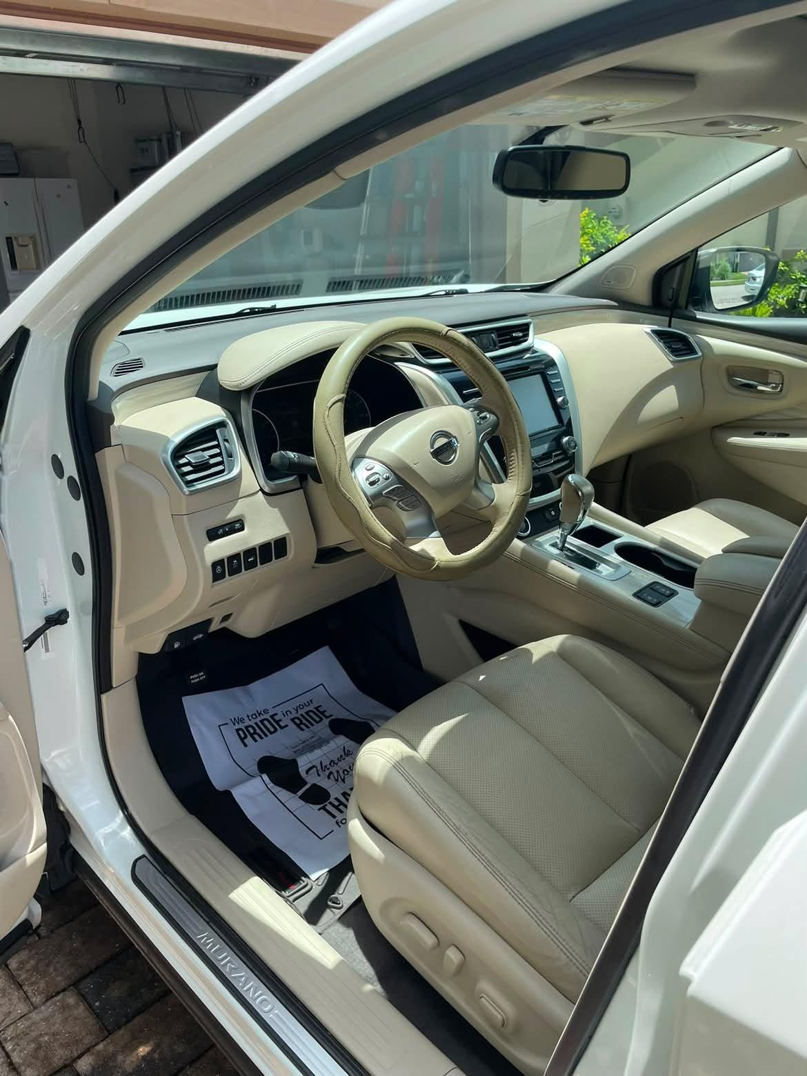 Interior car cleaning with detailed leather seats