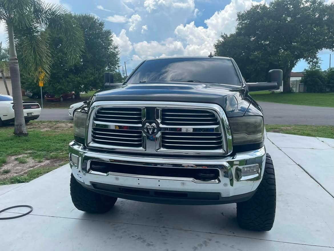 Polished truck front end after exterior wash